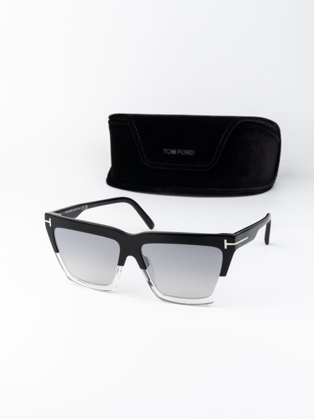 Tom Ford EDEN Women Sunglasses Black Grey Mirror Square FT1110 05C NEW AUTHENTIC